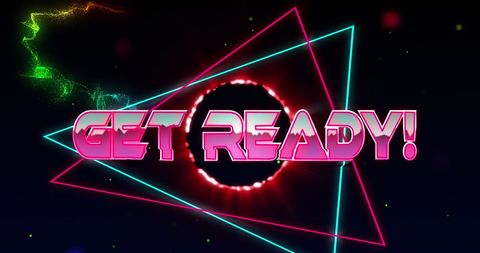 Vibrant Holographic Text Over Neon Abstract Background - Download Free Stock Images Pikwizard.com