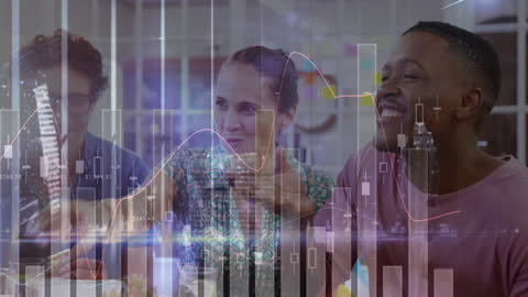 Diverse Team Discussing Data Analytics and Strategies