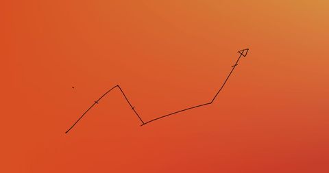 Hand-drawn arrow on gradient background symbolizing growth