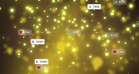 Glowing Lights and Social Media Icons Animation