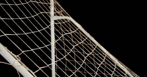 Soccer Goal Net Against Minimalist Black Background