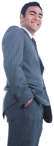 Confidence and Success: Smiling Businessman on Transparent Background