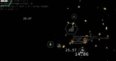 Futuristic Data Visualizations with CO2 Metrics and Dropping Icons