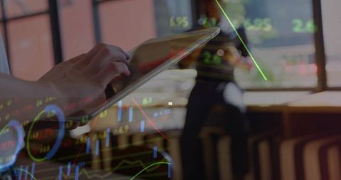 Tablet Navigation with Stock Chart for Financial Analysis