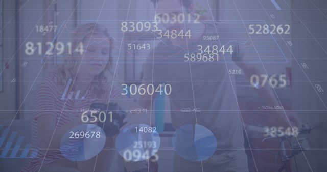 Financial Data Analysis with Transparent Overlay of Charts and Figures - Download Free Stock Images Pikwizard.com