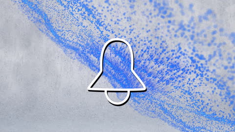 Animated Bell Icon over Data Processing Background