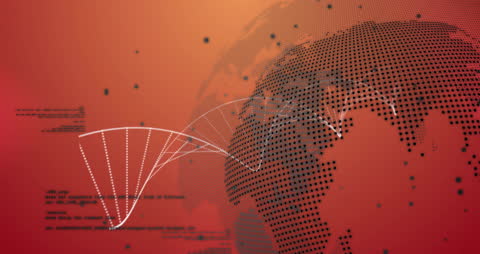 Global Data Processing and DNA Strand on Orange