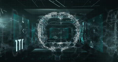 Futuristic AI Brain concept with Digital Networking