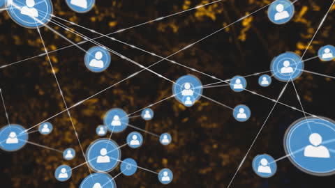 Animated Network Connections on Dark Background