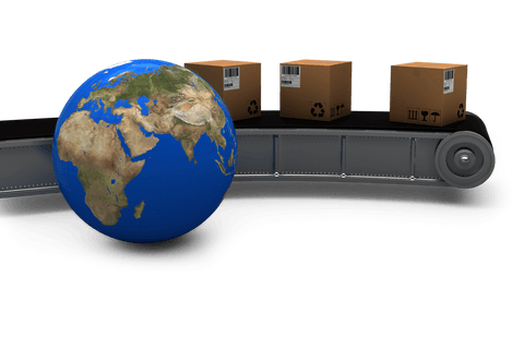 global shipping: boxes on transparent conveyor belt illustration - Download Free Stock Videos Pikwizard.com