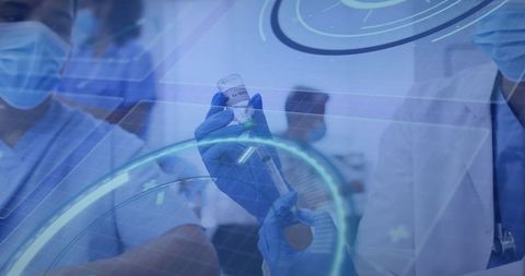 Medical Professionals Administering Vaccine with Digital Interface Overlay - Download Free Stock Images Pikwizard.com