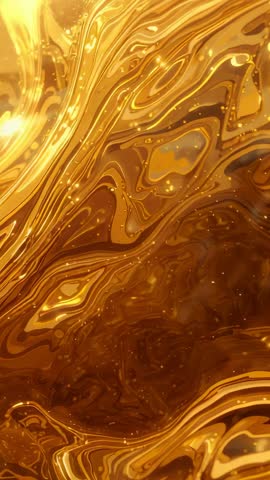 Flowing Gold Marble Rippling Vertical Video Featuring Shimmering Metallic Glossy Abstract Luxury