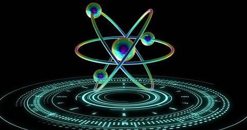 digital 3d atom model with data glow on black background - Download Free Stock Images Pikwizard.com