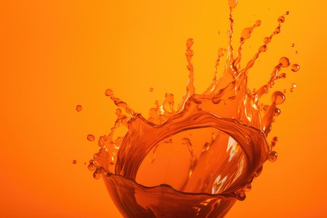 Close up of orange liquid splashing on orange background created using generative ai technology - Download Free Stock Photos Pikwizard.com