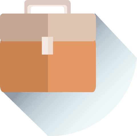 Transparent icon of stylish leather briefcase