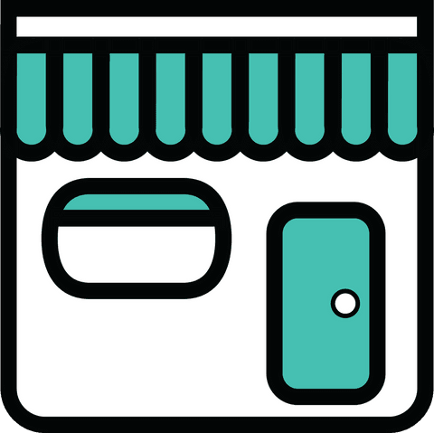 Transparent Storefront With Door and Awning Vector Illustration - Download Free Stock Videos Pikwizard.com