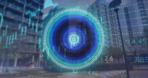 Futuristic Data Processing Overlaying Urban Cityscape - Download Free Stock Images Pikwizard.com