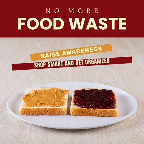 no more food waste awareness campaign with toasts - Download Free Stock Templates Pikwizard.com