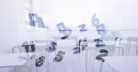 Floating Numbers and Letters in Empty Classroom Concept - Download Free Stock Images Pikwizard.com