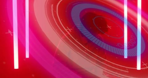 Futuristic Neon Interface with Circular Dashboard Design