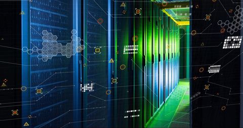 High-Tech Data Center with Digital Data Interface - Download Free Stock Images Pikwizard.com