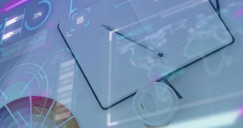Business Productivity and Global Analysis with Digital Interface - Download Free Stock Images Pikwizard.com