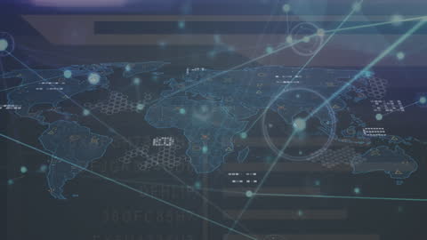 Global Network and Data Processing with Futuristic Interface