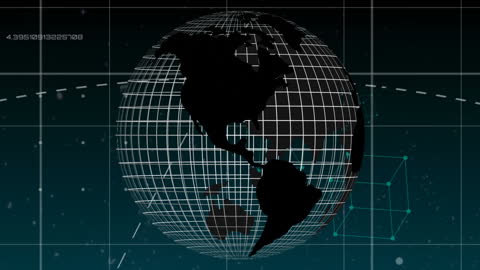 Digital Globe with Grid Structure Imagery