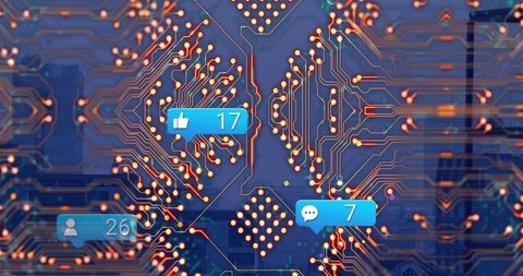 digital network concept with social media interaction on circuit boards - Download Free Stock Images Pikwizard.com