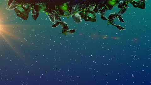 Magical Christmas Sleigh with Reindeer and Falling Snowflakes