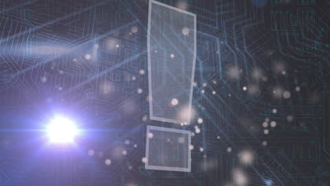Abstract Digital Network with Exclamation Mark Symbol