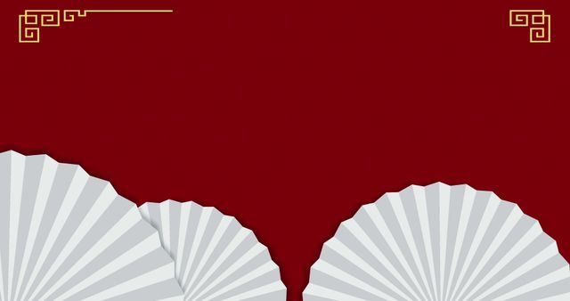 Traditional Chinese New Year Celebration Background with Fan Motif - Download Free Stock Images Pikwizard.com