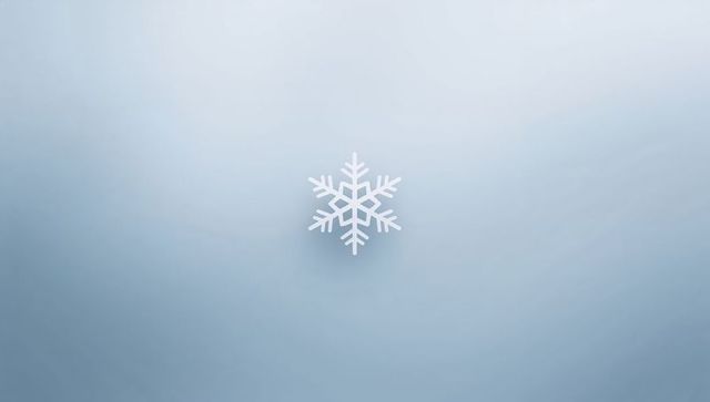 Minimal white snowflake emblem on soft blue gradient for winter branding and wallpaper
