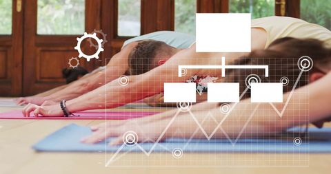 Digitally Enhanced Yoga Class Stretching Immersed in Technology