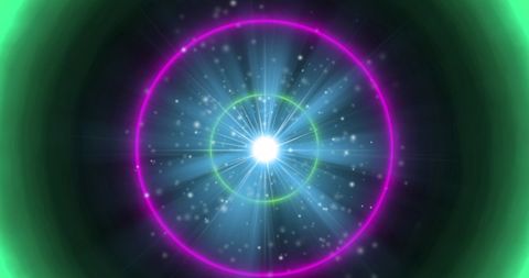 Bright Spiral Light with Colorful Circular Patterns