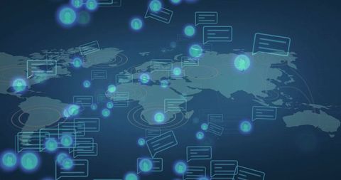 Global network and digital communication concept visualization