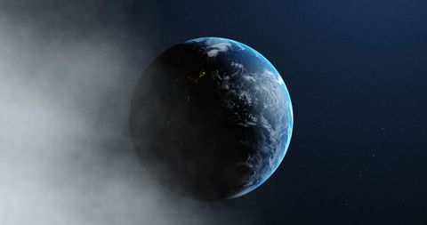 Earth Surrounded by Mist in Space: Cosmic Serenity - Download Free Stock Images Pikwizard.com
