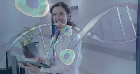 Innovative Doctor Analyzing DNA Strands in Modern Laboratory