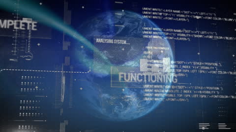 Digital Data Processing Interface Over Rotating Globe