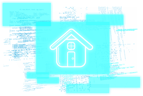 transparent digital interface with neon house symbol - Download Free Stock Videos Pikwizard.com