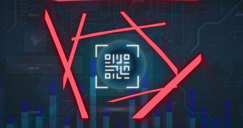 Abstract QR Code on Futuristic HUD Interface - Download Free Stock Images Pikwizard.com