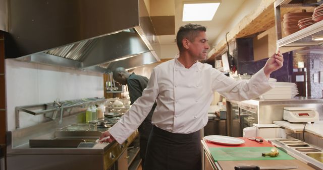 Professional Chef Inspects Dish in Busy Restaurant Kitchen - Download Free Stock Images Pikwizard.com