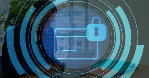 Professional Working with Cybersecurity Interface