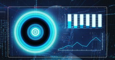 Futuristic Digital Interface with Graphs and Coding Elements - Download Free Stock Images Pikwizard.com