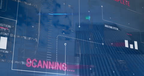 Digital Interface on Office Building Representing Business Analytics