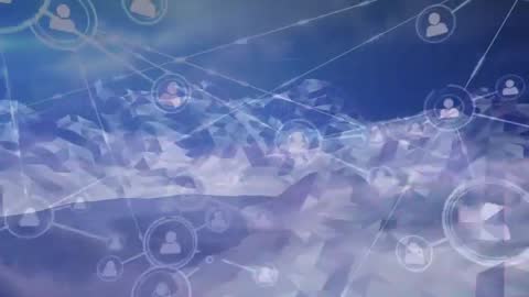 Abstract Geometric Landscape with Digital Connections Animation