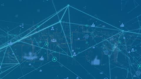 Digital Network Over Futuristic Cityscape Concept