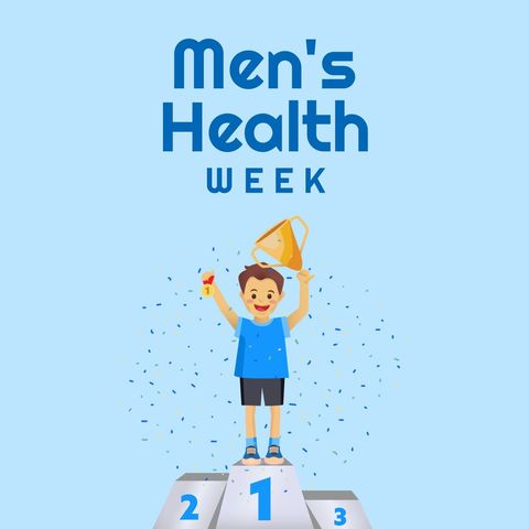 children celebrating men’s health week with trophy and podium - Download Free Stock Templates Pikwizard.com