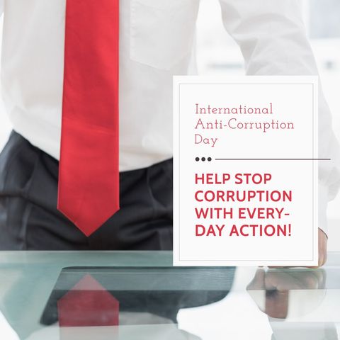 businessman advocating anti-corruption with text overlay - Download Free Stock Templates Pikwizard.com
