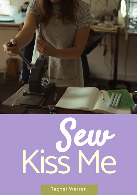 Composite of sew kiss me rachel warren text over caucasian woman using tool in tailor workshop - Download Free Stock Videos Pikwizard.com